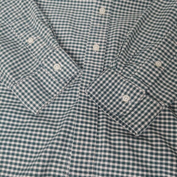 Ralph Lauren Shirt Large Custom Fit Button Down Green White Gingham Check Plaid - Picture 5 of 6